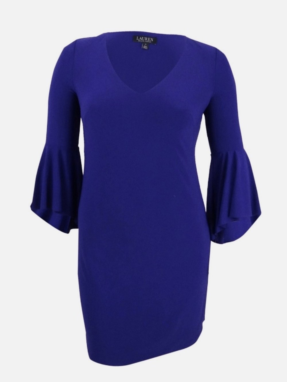 Lauren Ralph Lauren New Purple Flutter Sleeve Midi Ponte Dress - Picture 1 of 9